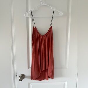 Women’s Rust Red Spaghetti Strap Swing Tank Top